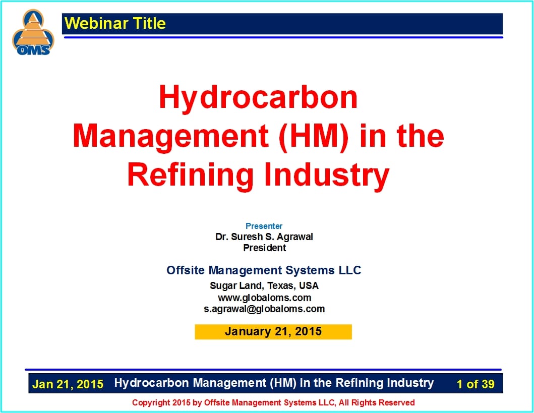 OMS-W02 Hydrocarbon Management in the Refining Industry