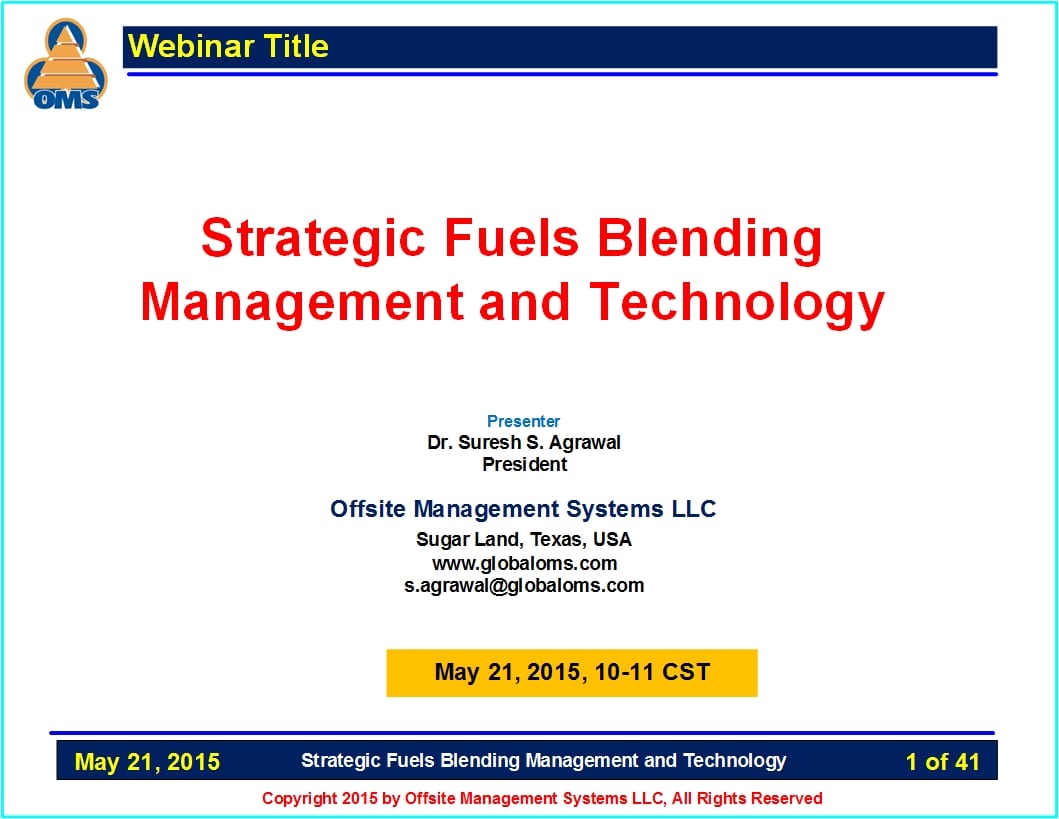 OMS-W05 Strategic Fuels Blending Management and Technology