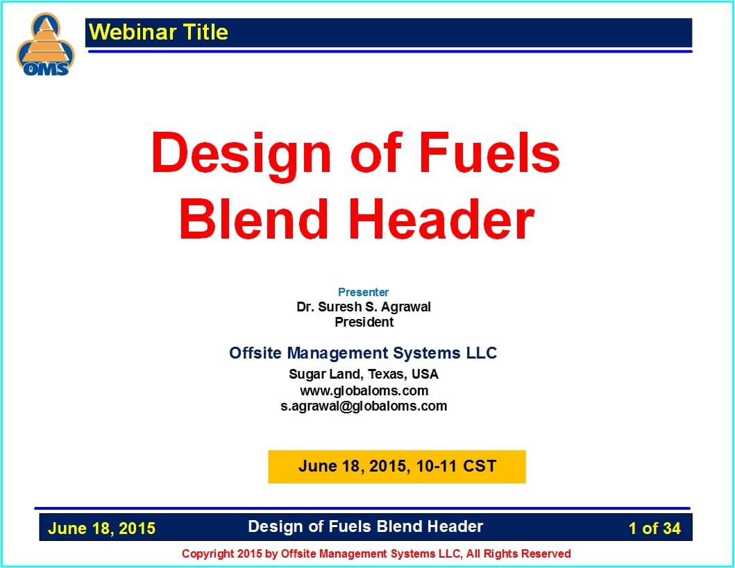 OMS-W06 Design of Fuels Blend Header