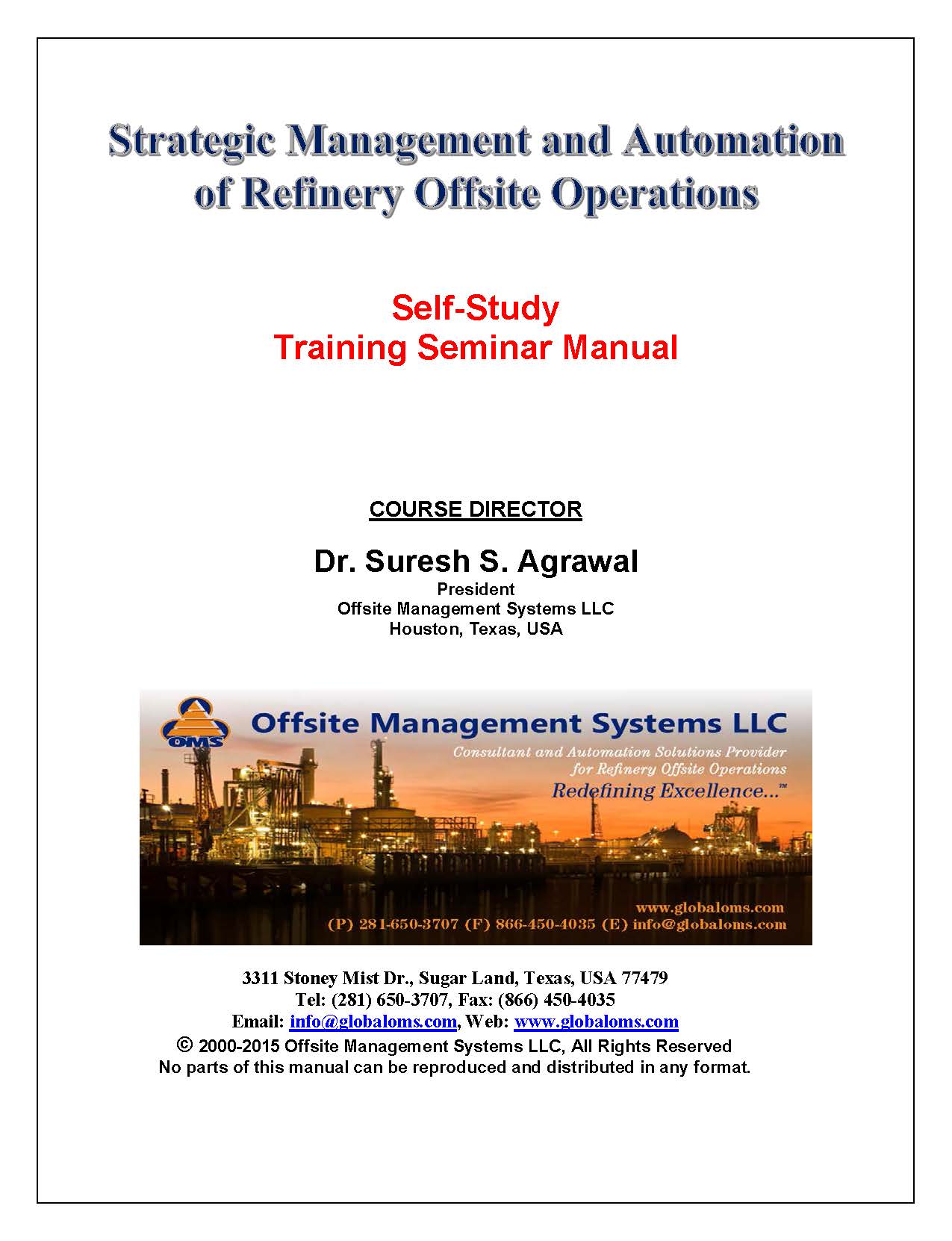 OMS-M01 Training Seminar Manual for Strategic Management and Automation of Refinery Offsite Operations