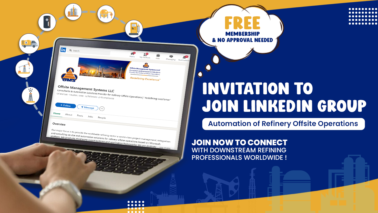 Invitation to Join LinkedIn group “Automation of Refinery Offsite Operations”